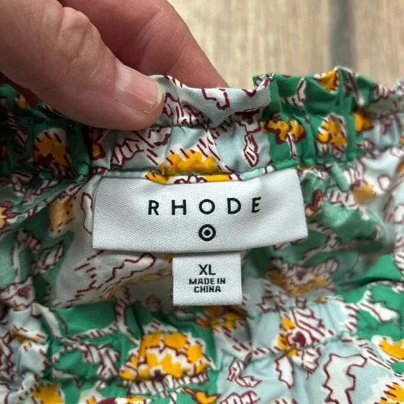 Rhode Skin Tops Rhode X Target Floral Crop Top Women’s XL Green Yellow Elastic - Picture 9 of 11